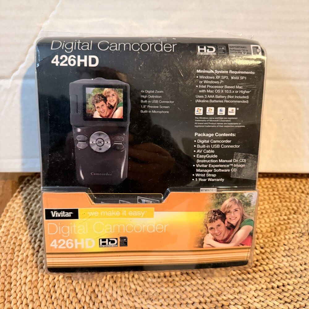Vivitar DVR 426HD Digital Camcorder Black Tested Boxed w/ Accessories 5.1MP